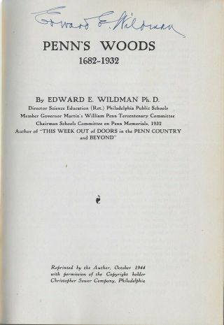 Penn ' s Woods,  Pennsylvania History,  1682 - 1932,  by Edward Wildman,  SGD,  1944 2