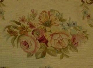 Vintage Needlepoint Throw Pillow Cover with Tassles 20 