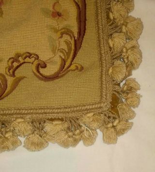 Vintage Needlepoint Throw Pillow Cover with Tassles 20 