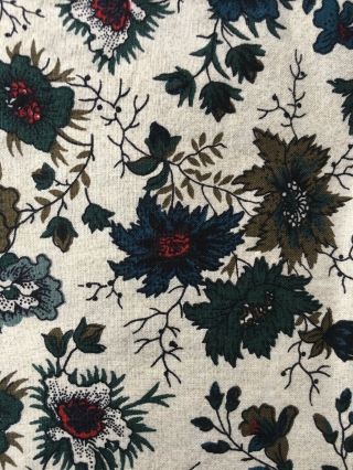 Floral Cotton Fabric,  Almost 4 Yards,  Sewing Quilting,  Vintage Look