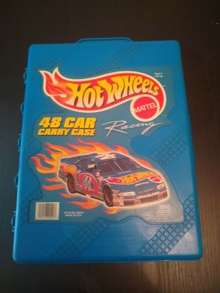 Vintage 1999 Mattel Hot Wheels - 48 Car Carry Case 20020 Box In Blue Euc