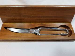 Vintage B&b Kitchen Scissors Poultry Shears Chrome Set With A Wood Box