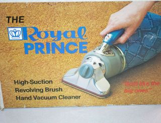 Vintage Royal Prince Handheld Vacuum Cleaner Model 501 Blue Handheld w/ Box 2