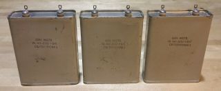 Set Of Three (3) Matching Vintage 10uf @ 600v Oil Capacitors