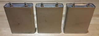 Set of three (3) matching vintage 10uF @ 600V oil capacitors 3