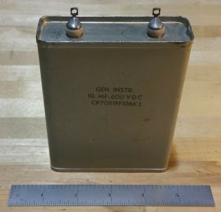 Set of three (3) matching vintage 10uF @ 600V oil capacitors 8
