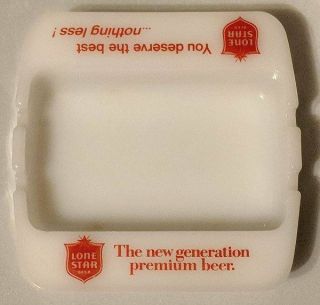 Vintage Lone Star Beer Milk Glass Ashtray Generation Premium Advertising