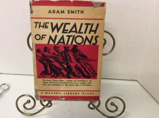Vintage Modern Library The Wealth Of Nations Adam Smith 1937 Hc / Dj In Mylar