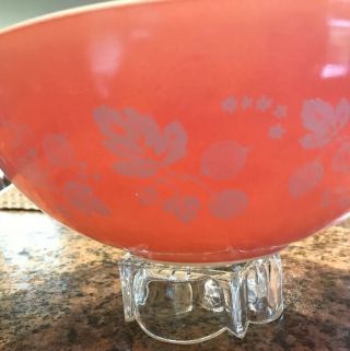 Vintage Pyrex Gooseberry Bowl Mixing Nesting Cinderella 444 Pink White 4qt