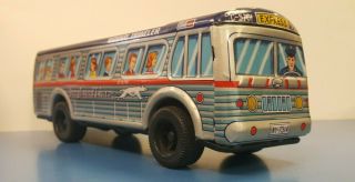 Vintage 10.  5 " Japan Made Tin Toy Friction Greyhound Bus C - 5701