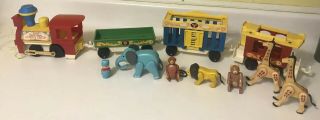 Vintage 1973 Fisher Price Little People Circus Train 991 4 Cars,  6 Animals,