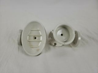 Vintage White Porcelain Bathroom Wall Mount 5 Toothbrush Holder & Soap Dish