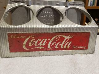 Vintage Aluminum Metal Coca - Cola,  Coke 6 - Pack Bottle Holder/Carrier 2