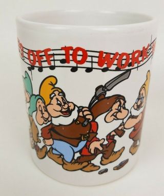 Vintage Disney Snow White Seven Dwarfs Hi Ho It ' s Off to Work We Go Coffee Mug 2