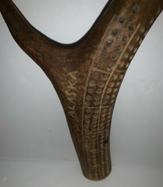 Vintage Alaska Deer Antler Horn Cribbage Game Board,  Custom Made And Unique