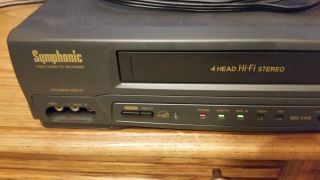 SYMPHONIC VR - 701 VCR VHS HIFI Stereo Video Cassette Recorder Player Unit 4 Head 2