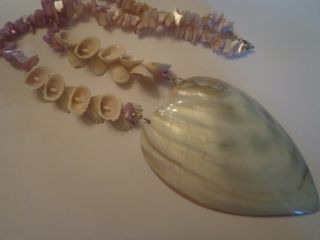 Vtg Large Hawaiian Shell Necklace 28in