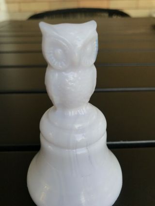 Vintage Boyd Light Purple Glass Owl Bell Figural 3