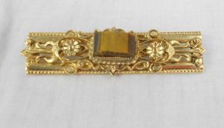 Vintage Goldtone Pin/brooch,  Tiger Eye