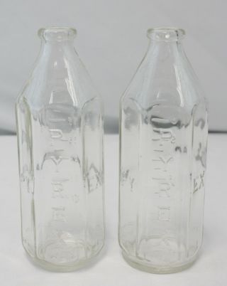 2 Vintage Pyrex 58n 8 Oz Clear Glass Baby Nursing Bottle Narrow Neck 6 - Sided Usa