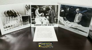 " Exorcist Ii: The Heretic " 1977 Vintage Press Kit Photos 3 Photos - 8x10 B&w 2