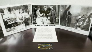 " Exorcist Ii: The Heretic " 1977 Vintage Press Kit Photos 3 Photos - 8x10 B&w 1