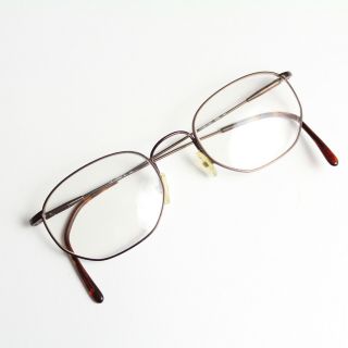 Vintage Chesterfield 147 Italy Brown Metal Round Rx Eyeglasses Frames 49 21 145