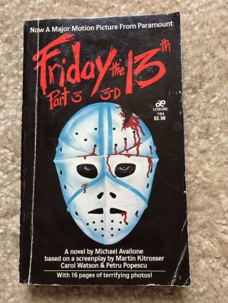 Friday The 13th Part 3 3 - D Michael Avallone Tie In Paperback