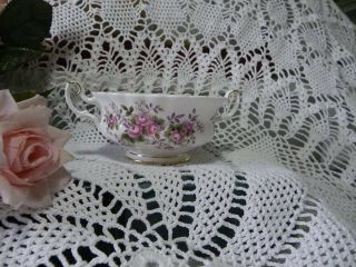 Vintage 1961 Royal Albert Lavender Rose Bone China Cream Soup Bowl Exc 3