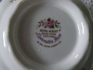Vintage 1961 Royal Albert Lavender Rose Bone China Cream Soup Bowl Exc 5