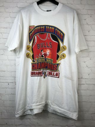 Vintage 1996 Chicago Bulls Nba Champions " Greatest Team Ever " T - Shirt Size Xl