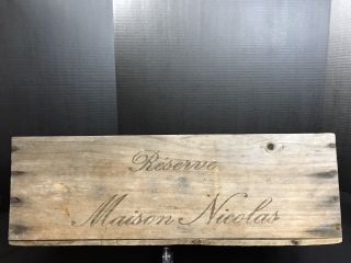 Wooden Maison Nicolas Reserve Wine Box Crate Vintage