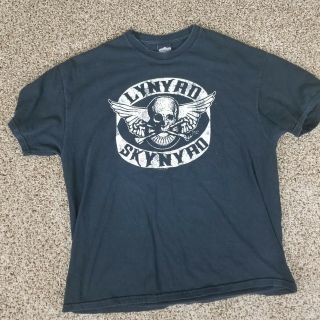 Vintage Lynyrd Skynyrd Skull Bones & Wings Black T - Shirt Xl 2004 Fly On