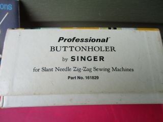 Vtg Singer Professional Buttonholer For Slant Needle Zig Zag Machines 161829 3