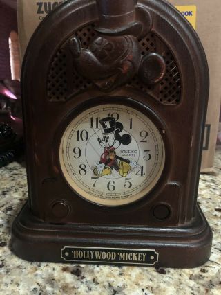 Seiko Quartz Japan: Vintage Walt Disney " Hollywood Mickey " Mouse Alarm Clock
