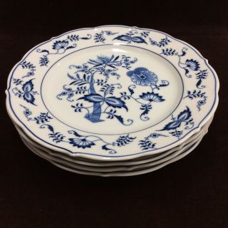 Vintage Blue Danube China Set Of 4 6 3/4 " Blue Desert Plates Japan