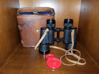 Vintage Tasco 7x35 Binoculars Leather Case Light Weight