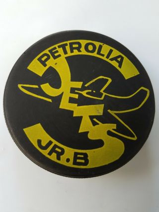 1970s Petrolia Jets Oha Viceroy Canada Vintage Hockey Game Puck Jr.  B