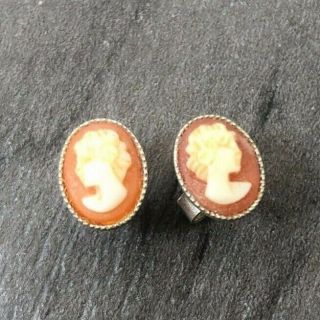 Authentic Vintage Cameo Stud Earrings