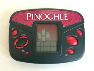 Radica Electronic Pinochle Handheld Travel Game Model 3667 Vintage Well