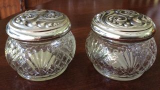 (2) Vintage AVON EMPTY Glass Lotion JARS Rich Moisture Cream 3