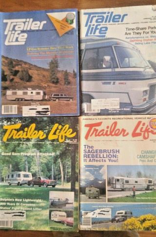 Four Vintage Trailer Life Magazines Aug.  81 Sept.  81 April 82 Jan.  82