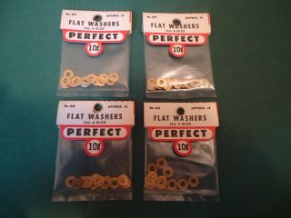(4 Packs) Vintage Perfect Model Accessories Train Rc Brass Flat Washers No.  4
