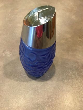 Vtg Westinghouse Glass Shaker Sugar Dispenser Stained Blue Textures GEMCO USA 2
