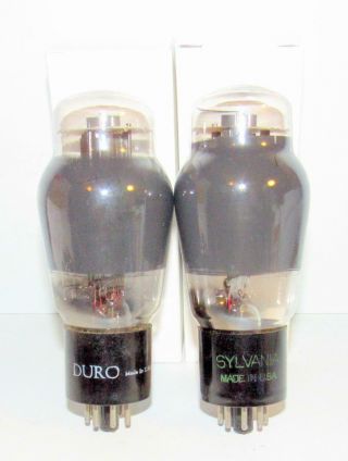 Matched Pair - Sylvania 6l6g Smoked Glass Amplifier Tubes.  Tv - 7 Test @ Nos Specs.