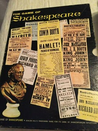 The Game Of Shakespeare By Avalon Hill 3m Bookshelf Games Vintage 1966