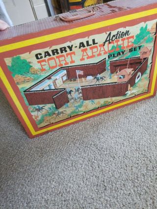 Vintage Marx Fort Apache Carry All Action Playset - Metal Case