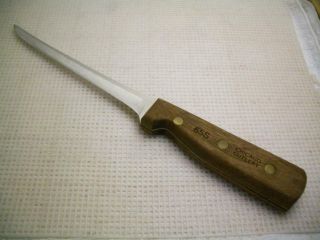 Vintage Chicago Cutlery Usa Walnut Handle 65s Fillet Knife - 6 3/4 " Blade