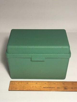 Vintage Large Green 4x6 Index Card Box Recipe Sterling Usa Plastic1964