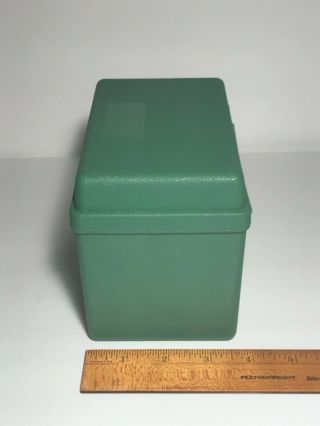 Vintage Large Green 4x6 index Card Box Recipe Sterling USA Plastic1964 2